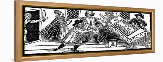 The Murder of Arden of Feversham, an Illustration from 'A Book of Roxburghe Ballads' (Woodcut)-English-Framed Premier Image Canvas