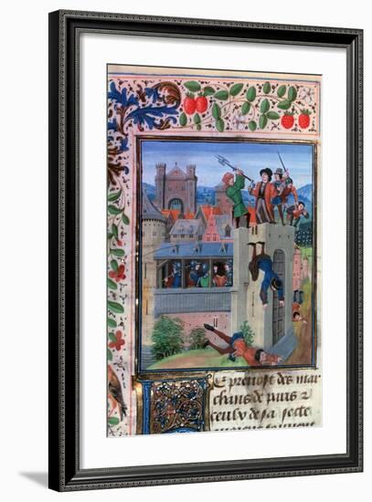 The Murder of Etienne Marcel, 1358, (Mid-15th Centur)-Loyset Liedet-Framed Giclee Print