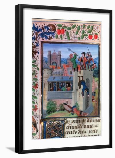 The Murder of Etienne Marcel, 1358, (Mid-15th Centur)-Loyset Liedet-Framed Giclee Print