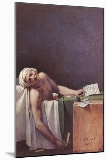 The Murdered Marat-Jacques-Louis David-Mounted Art Print