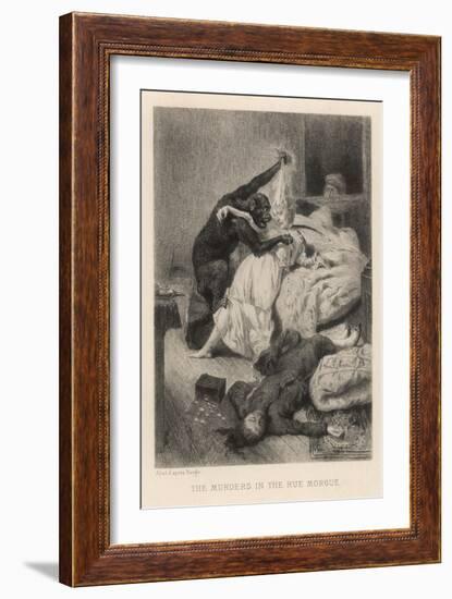 The Murders in the Rue Morgue the Beast in the Bedroom-null-Framed Art Print