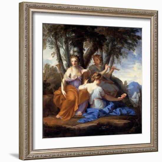 The Muses Clio, Euterpe, and Thalia-Eustache Le Sueur-Framed Giclee Print