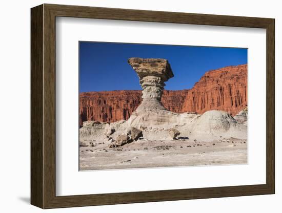 The Mushroom Rock Formation by Los Coloradas Red Rock Wall, North Argentina-Matthew Williams-Ellis-Framed Photographic Print