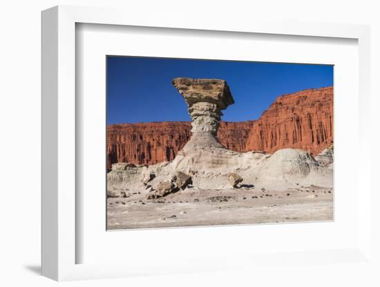 The Mushroom Rock Formation by Los Coloradas Red Rock Wall, North Argentina-Matthew Williams-Ellis-Framed Photographic Print