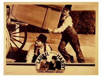 Laurel and Hardy The Music Box 1932 Movie Poster Canvas Art Print Comedy Film