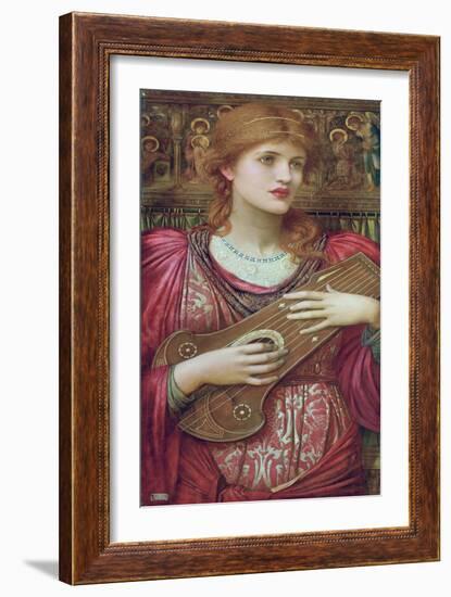 The Music Faintly Falling, Dies Away / Thy Dear Eyes Dream That Love Will Live for Aye, 1893-John Melhuish Strudwick-Framed Giclee Print