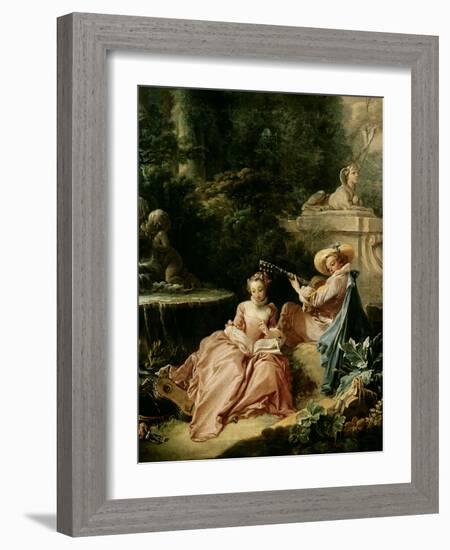 The Music Lesson, 1749-Francois Boucher-Framed Giclee Print