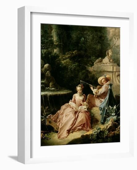 The Music Lesson, 1749-Francois Boucher-Framed Giclee Print