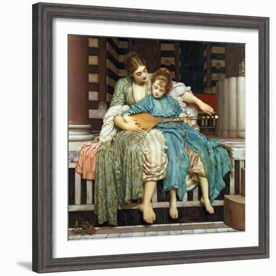 The Music Lesson, 1877-Frederick Leighton-Framed Giclee Print