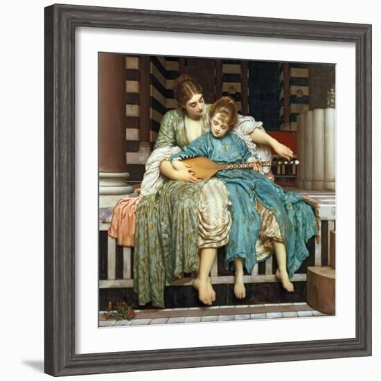 The Music Lesson, 1877-Frederick Leighton-Framed Giclee Print