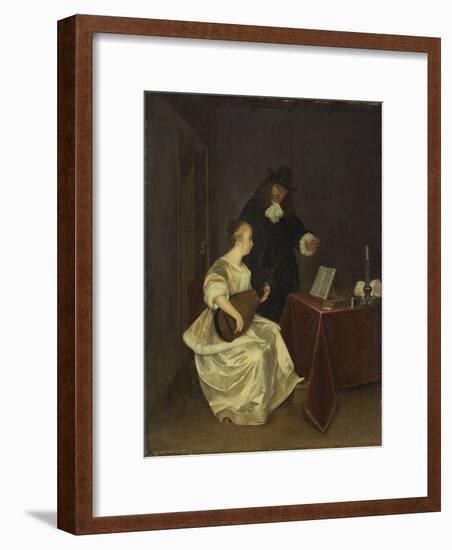 The Music Lesson, c.1670-Gerard ter Borch or Terborch-Framed Giclee Print