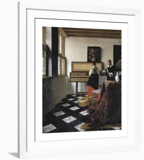 The Music Lesson-Jan Vermeer-Framed Premium Giclee Print