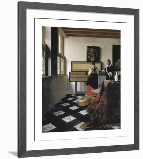 The Music Lesson-Jan Vermeer-Framed Premium Giclee Print