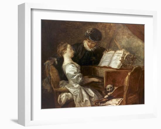 The Music Lesson-Jean-Honoré Fragonard-Framed Giclee Print