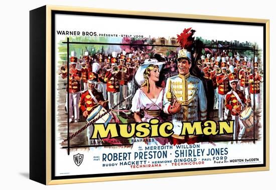 The Music Man, Belgian Movie Poster, 1962-null-Framed Stretched Canvas