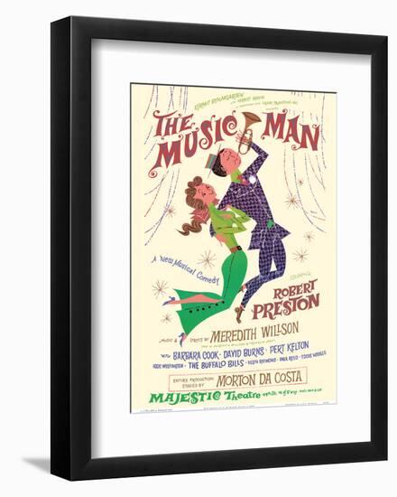 The Music Man - Starring Robert Preston - Majestic Theater Broadway-David Klein-Framed Art Print