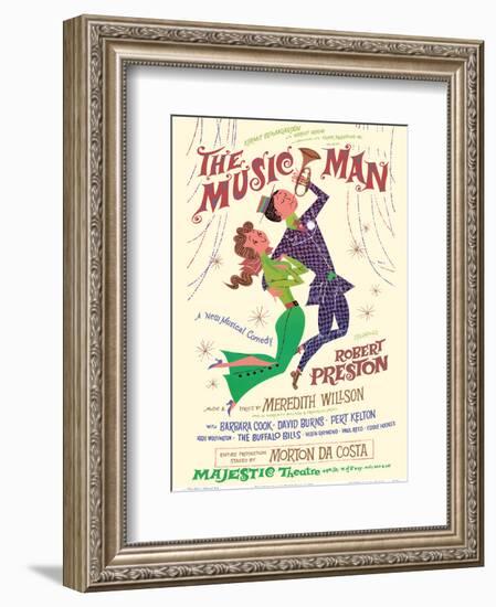 The Music Man - Starring Robert Preston - Majestic Theater Broadway-David Klein-Framed Art Print