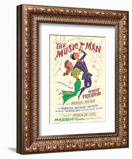 The Music Man - Starring Robert Preston - Majestic Theater Broadway-David Klein-Framed Art Print