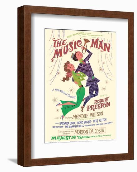 The Music Man - Starring Robert Preston - Majestic Theater Broadway-David Klein-Framed Art Print
