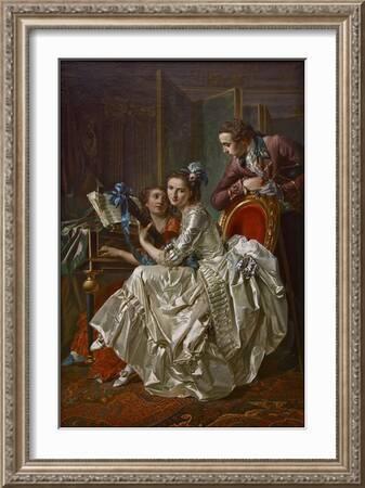 THE MUSIC PARTY PARIS 1774 FRENCH PAINTING BY LOUIS ROLLAND TRINQUESSE REPRO 