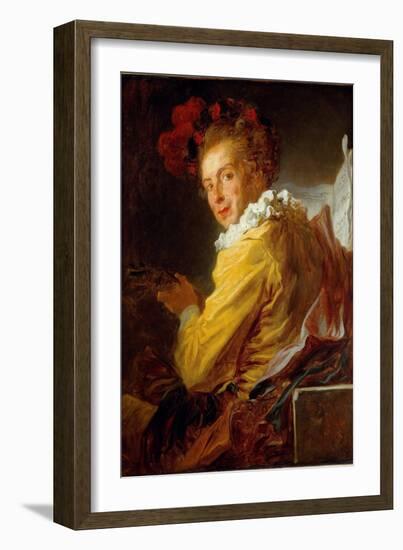 The Music - Portrait of Monsieur De La Breteche, Brother of the Abbe Saint-Non, 1769 (Oil on Canvas-Jean-Honore Fragonard-Framed Giclee Print