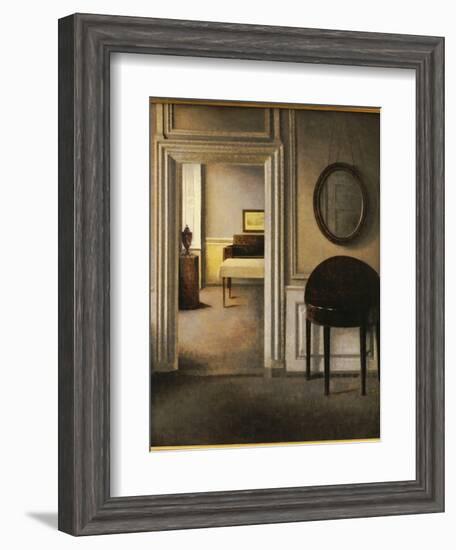 The Music Room, 30 Strandgade, C.1907-Vilhelm Hammershoi-Framed Premium Giclee Print