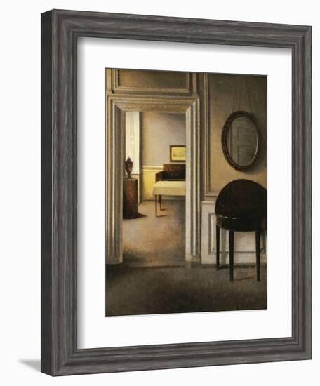 The Music Room, 30 Strandgade, circa 1907-Vilhelm Hammershoi-Framed Premium Giclee Print