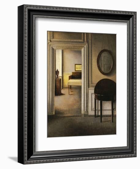 The Music Room, 30 Strandgade, circa 1907-Vilhelm Hammershoi-Framed Premium Giclee Print