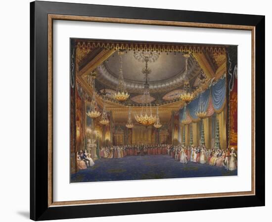 The Music Room. from 'The Royal Pavilion at Brighton'-John Nash-Framed Giclee Print