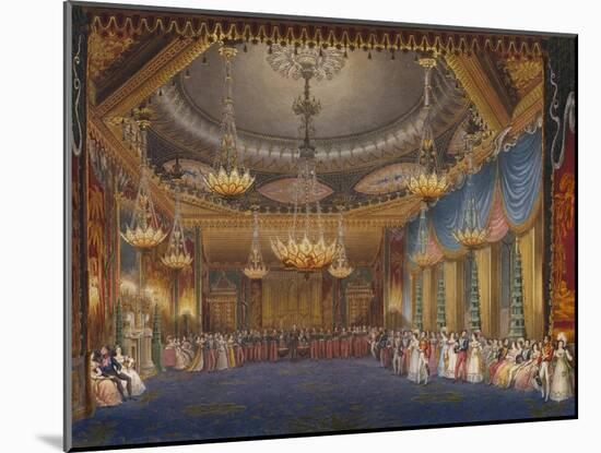 The Music Room. from 'The Royal Pavilion at Brighton'-John Nash-Mounted Giclee Print