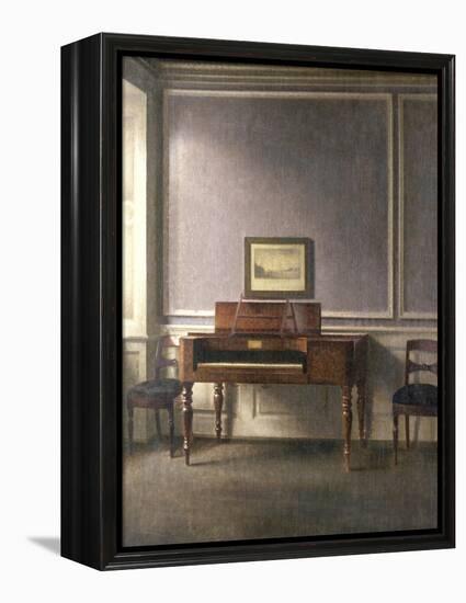 The Music Room-Vilhelm Hammershoi-Framed Premier Image Canvas