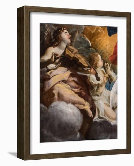 The Musical Angels, 1628-30 (Painting)-Giovanni Lanfranco-Framed Giclee Print