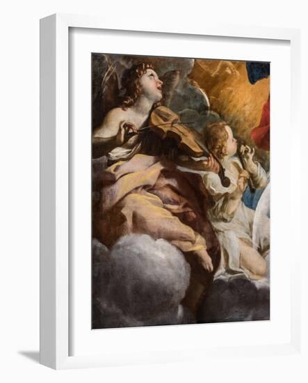 The Musical Angels, 1628-30 (Painting)-Giovanni Lanfranco-Framed Giclee Print