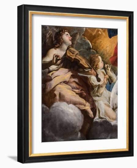 The Musical Angels, 1628-30 (Painting)-Giovanni Lanfranco-Framed Giclee Print