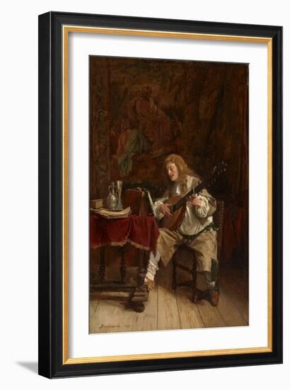 The Musician, 1859 (Oil on Panel)-Jean-Louis Ernest Meissonier-Framed Giclee Print