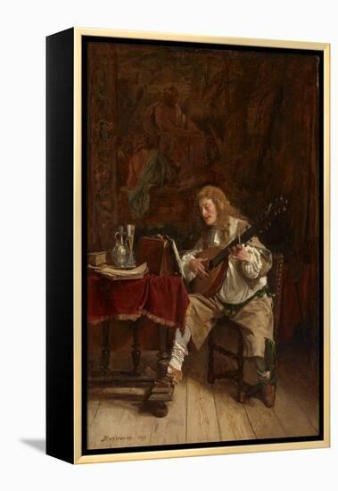 The Musician, 1859 (Oil on Panel)-Jean-Louis Ernest Meissonier-Framed Premier Image Canvas