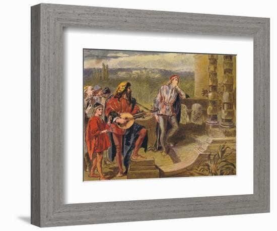 The Musician Sings in the Two Gentlemen of Verona: Act IV Scene II, C1875-Sir John Gilbert-Framed Giclee Print