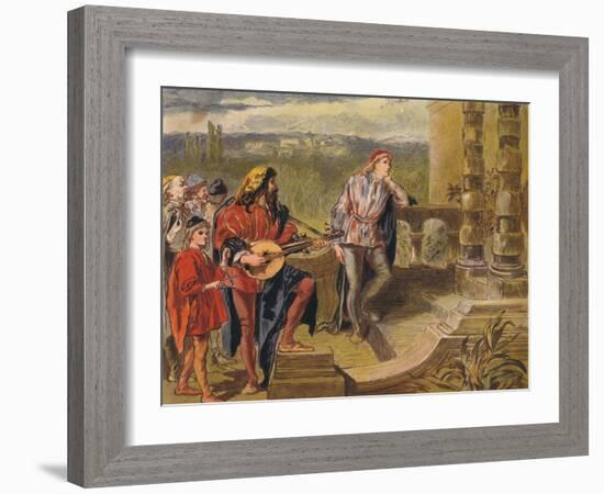 The Musician Sings in the Two Gentlemen of Verona: Act IV Scene II, C1875-Sir John Gilbert-Framed Giclee Print