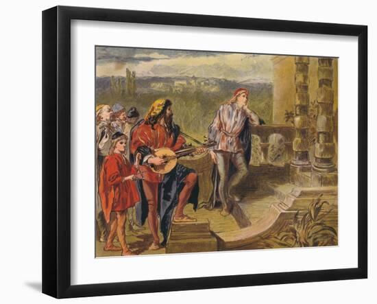 The Musician Sings in the Two Gentlemen of Verona: Act IV Scene II, C1875-Sir John Gilbert-Framed Giclee Print