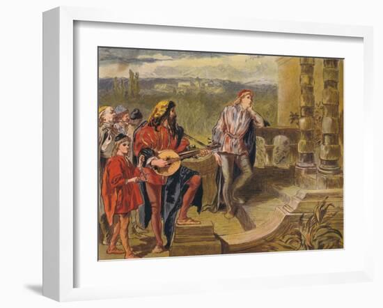 The Musician Sings in the Two Gentlemen of Verona: Act IV Scene II, C1875-Sir John Gilbert-Framed Giclee Print