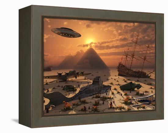 The Mysterious Bermuda Triangle Where Aircraft and Vessels Vanish-Stocktrek Images-Framed Premier Image Canvas