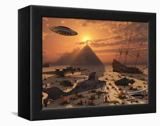 The Mysterious Bermuda Triangle Where Aircraft and Vessels Vanish-Stocktrek Images-Framed Premier Image Canvas