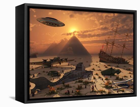 The Mysterious Bermuda Triangle Where Aircraft and Vessels Vanish-Stocktrek Images-Framed Premier Image Canvas