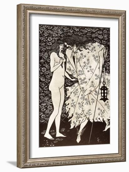 The Mysterious Rose Garden, 1895 (Lithograph)-Aubrey Beardsley-Framed Giclee Print