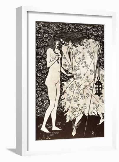 The Mysterious Rose Garden, 1895 (Lithograph)-Aubrey Beardsley-Framed Giclee Print