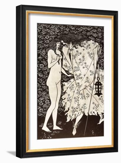 The Mysterious Rose Garden, 1895 (Lithograph)-Aubrey Beardsley-Framed Giclee Print