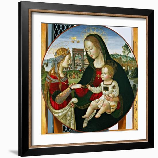 The Mystic Marriage of St. Catherine, 1502-03-Baldassarre Peruzzi-Framed Giclee Print