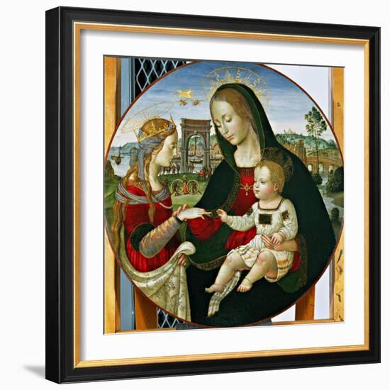 The Mystic Marriage of St. Catherine, 1502-03-Baldassarre Peruzzi-Framed Giclee Print