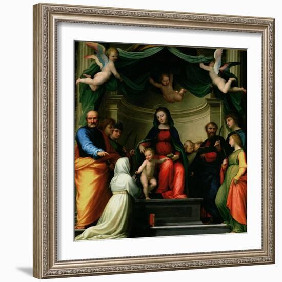 The Mystic Marriage of St. Catherine of Siena with Saints, 1511-Fra Bartolommeo-Framed Giclee Print