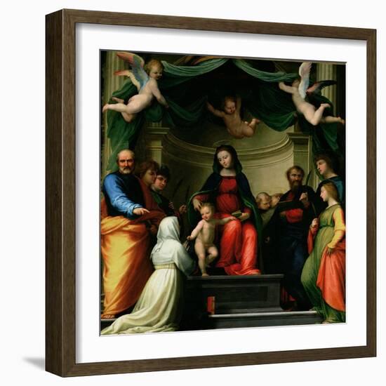 The Mystic Marriage of St. Catherine of Siena with Saints, 1511-Fra Bartolommeo-Framed Giclee Print